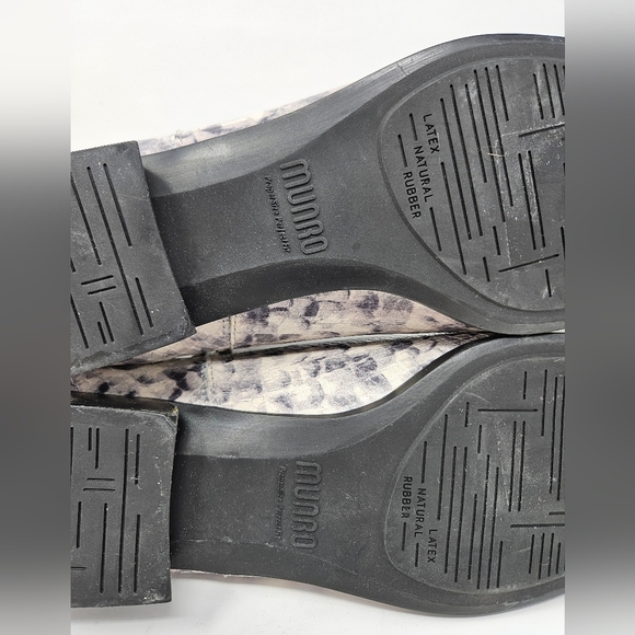 Munro Womens Cate Ankle Chelsea Boots Sz 8.5M Snake Embossed Leather Black-Gray - Picture 7 of 11